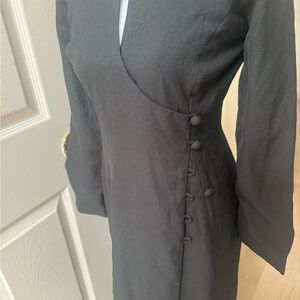 Elegant Black Button-Detail Dress